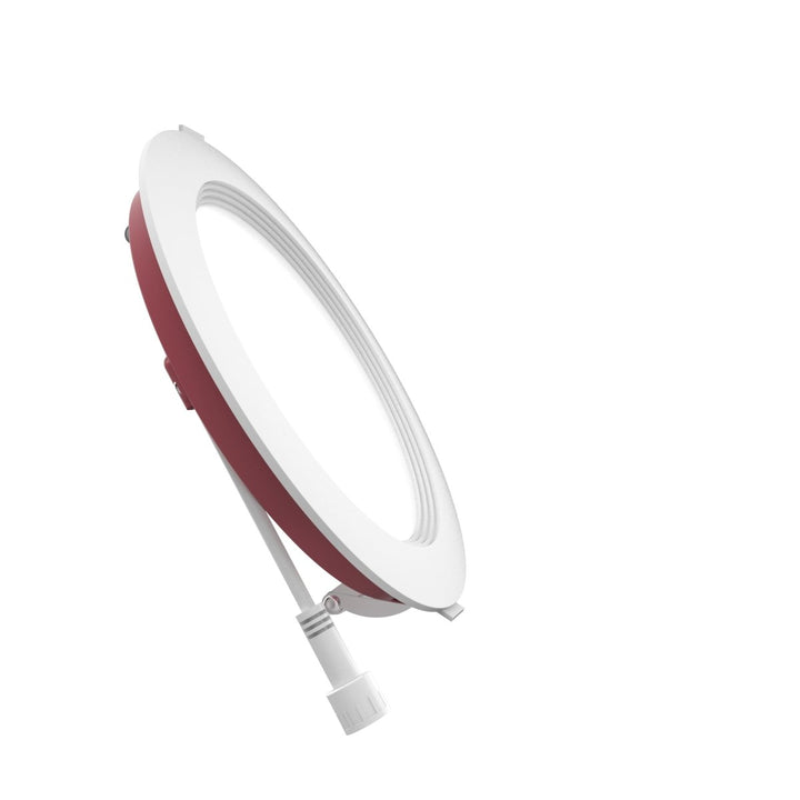 6" Inch Baffle Trim 2 Hour Fire Rated Recessed Light Slim Canless LED Wafer Lights - Wet Rated - 5CCT 2700K-5000K - 1200LM