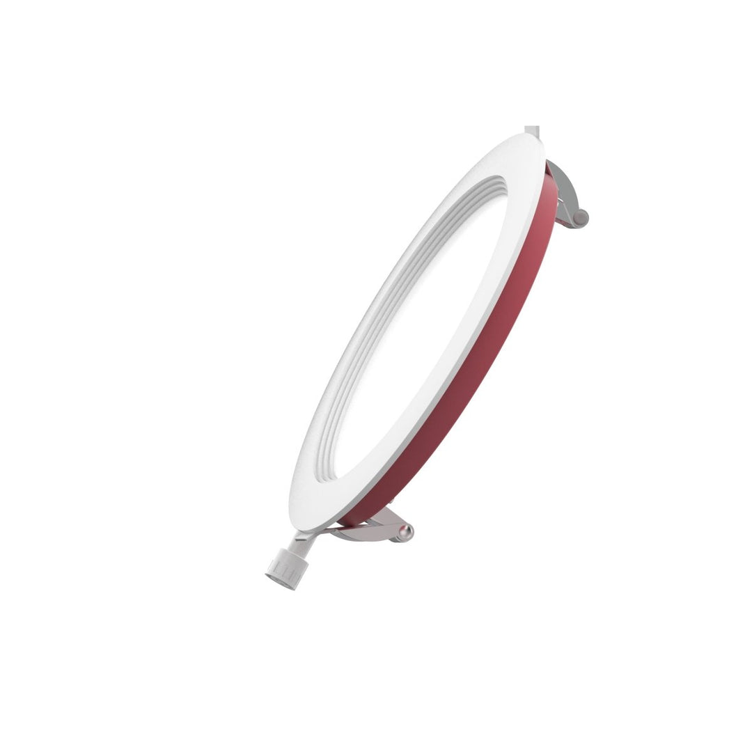 6" Inch Baffle Trim 2 Hour Fire Rated Recessed Light Slim Canless LED Wafer Lights - Wet Rated - 5CCT 2700K-5000K - 1200LM