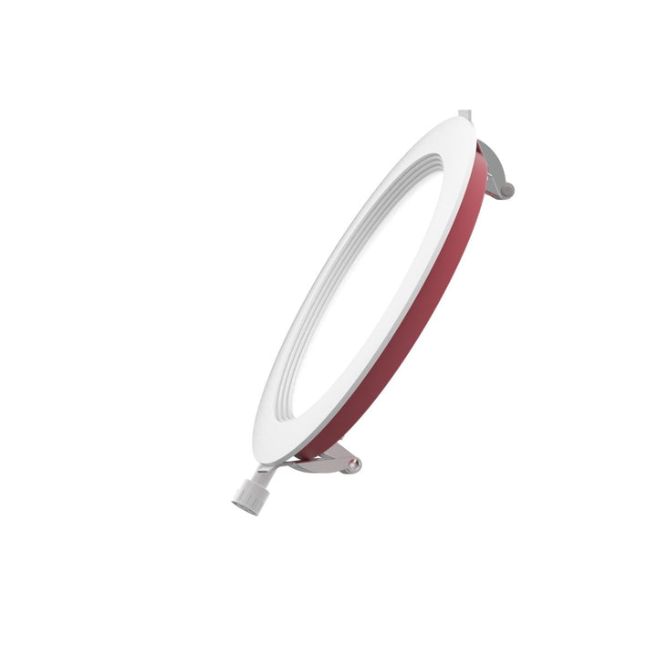 6" Inch Baffle Trim 2 Hour Fire Rated Recessed Light Slim Canless LED Wafer Lights - Wet Rated - 5CCT 2700K-5000K - 1200LM