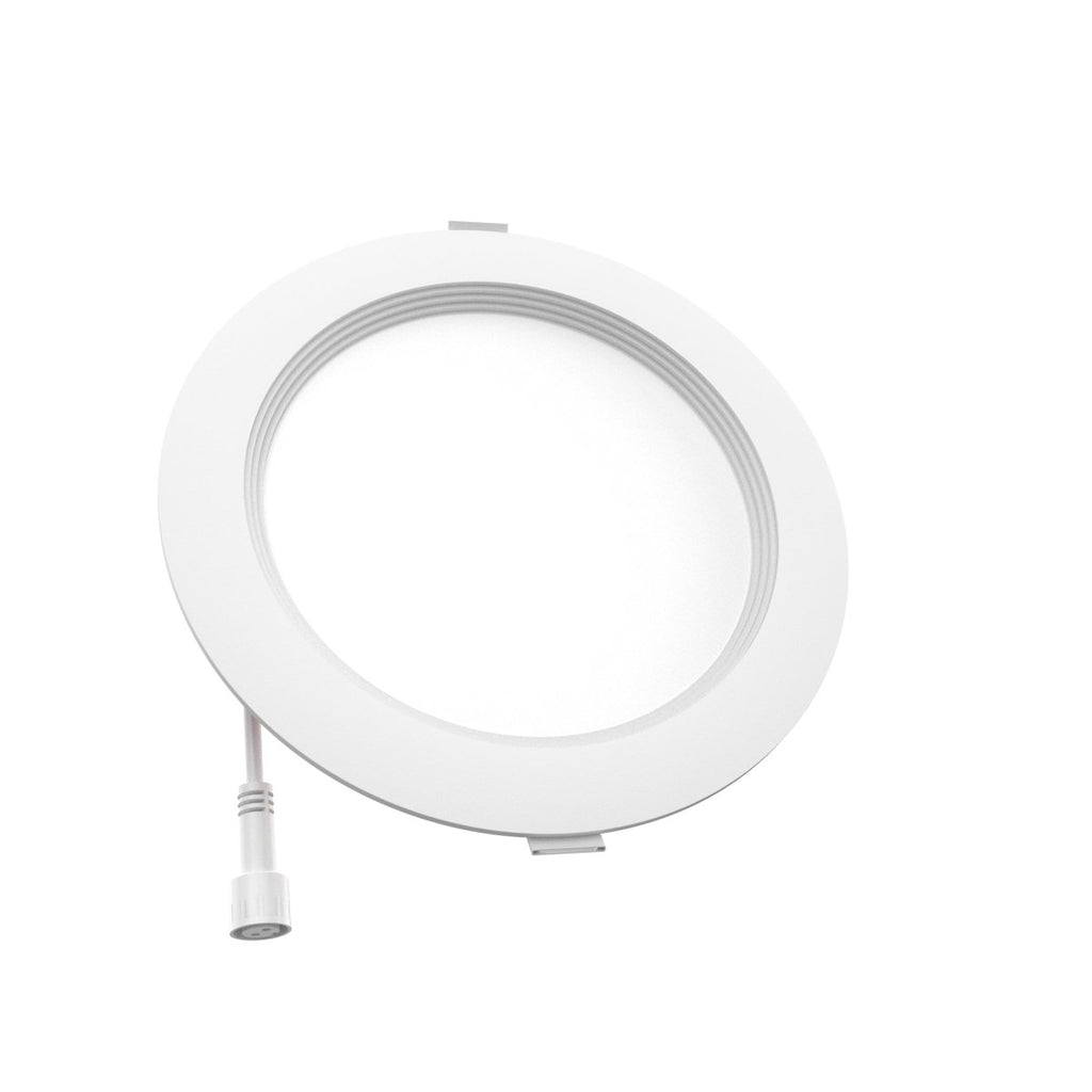6" Inch Baffle Trim 2 Hour Fire Rated Recessed Light Slim Canless LED Wafer Lights - Wet Rated - 5CCT 2700K-5000K - 1200LM