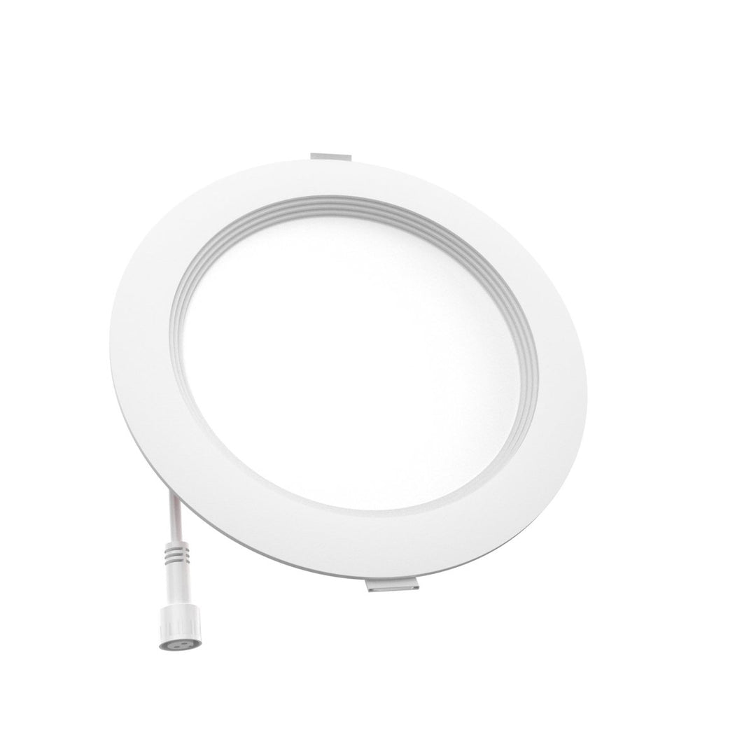 6" Inch Baffle Trim 2 Hour Fire Rated Recessed Light Slim Canless LED Wafer Lights - Wet Rated - 5CCT 2700K-5000K - 1200LM