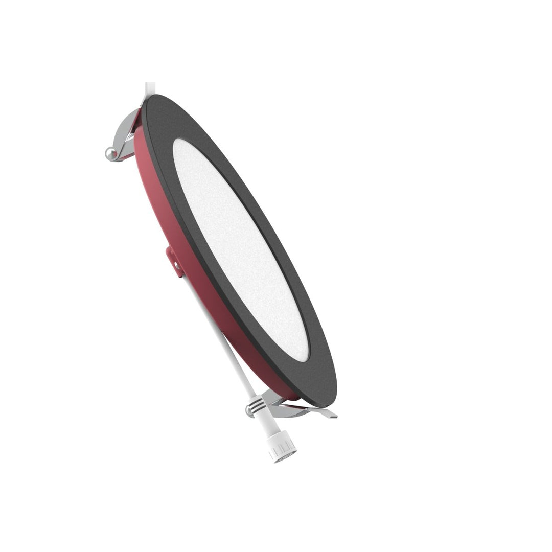 6" Inch Black 2 Hour Fire Rated Recessed Light Slim Canless LED Wafer Lights - Wet Rated - 5CCT 2700K-5000K - 1200LM