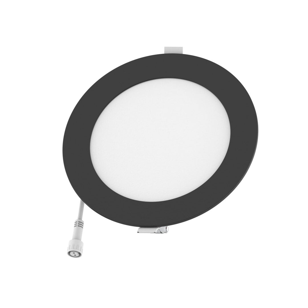 6" Inch Black 2 Hour Fire Rated Recessed Light Slim Canless LED Wafer Lights - Wet Rated - 5CCT 2700K-5000K - 1200LM