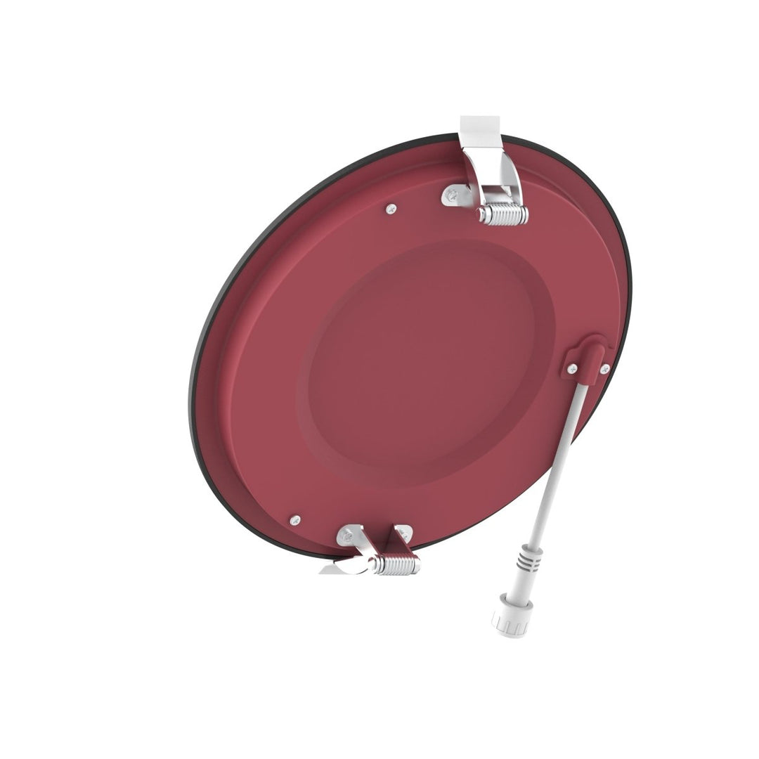 6" Inch Black 2 Hour Fire Rated Recessed Light Slim Canless LED Wafer Lights - Wet Rated - 5CCT 2700K-5000K - 1200LM