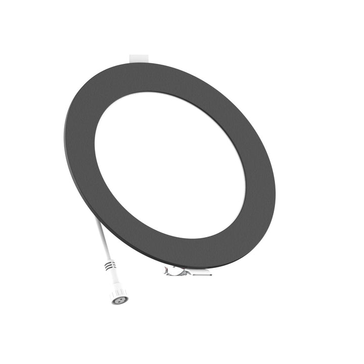 6" Inch Black 2 Hour Fire Rated Recessed Light Slim Canless LED Wafer Lights - Wet Rated - 5CCT 2700K-5000K - 1200LM