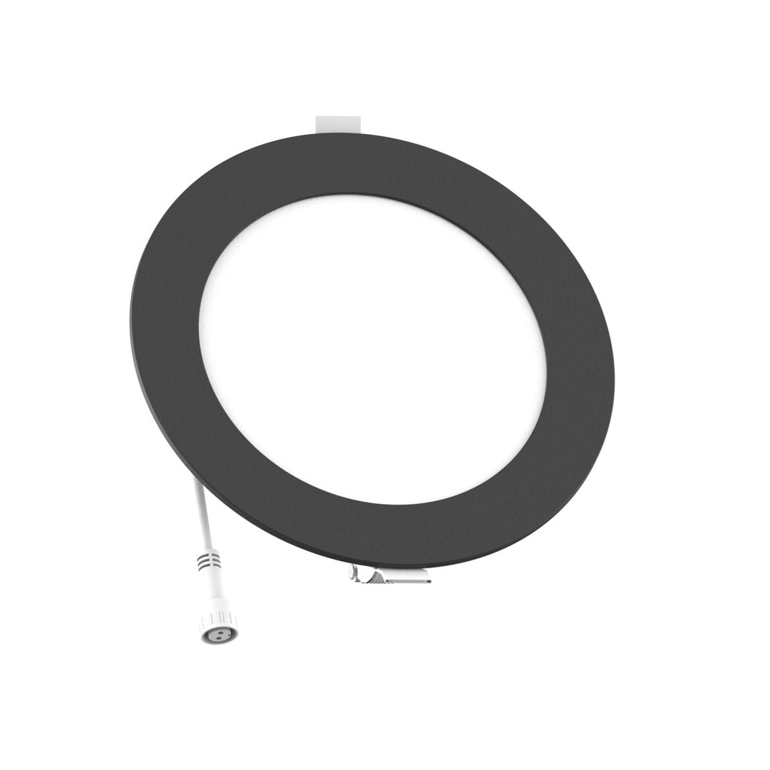 6" Inch Black 2 Hour Fire Rated Recessed Light Slim Canless LED Wafer Lights - Wet Rated - 5CCT 2700K-5000K - 1200LM