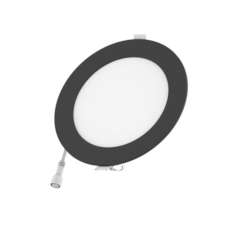 6" Inch Black 2 Hour Fire Rated Recessed Light Slim Canless LED Wafer Lights - Wet Rated - 5CCT 2700K-5000K - 1200LM