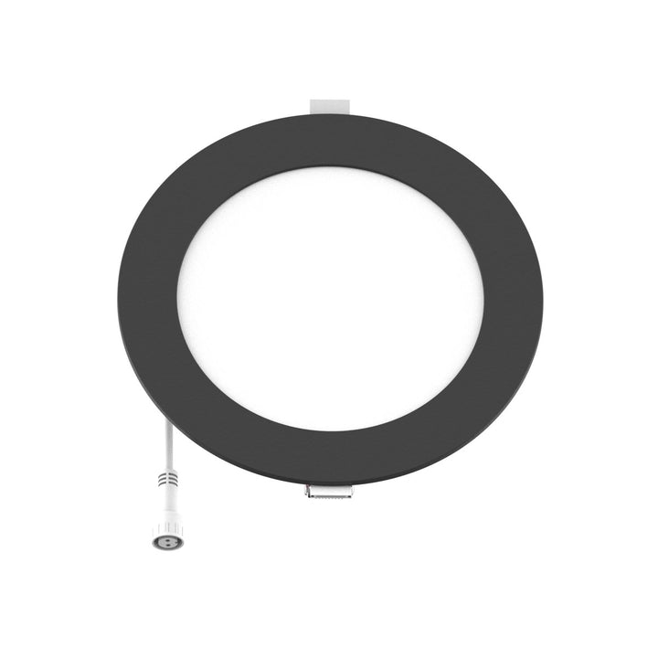 6" Inch Black 2 Hour Fire Rated Recessed Light Slim Canless LED Wafer Lights - Wet Rated - 5CCT 2700K-5000K - 1200LM