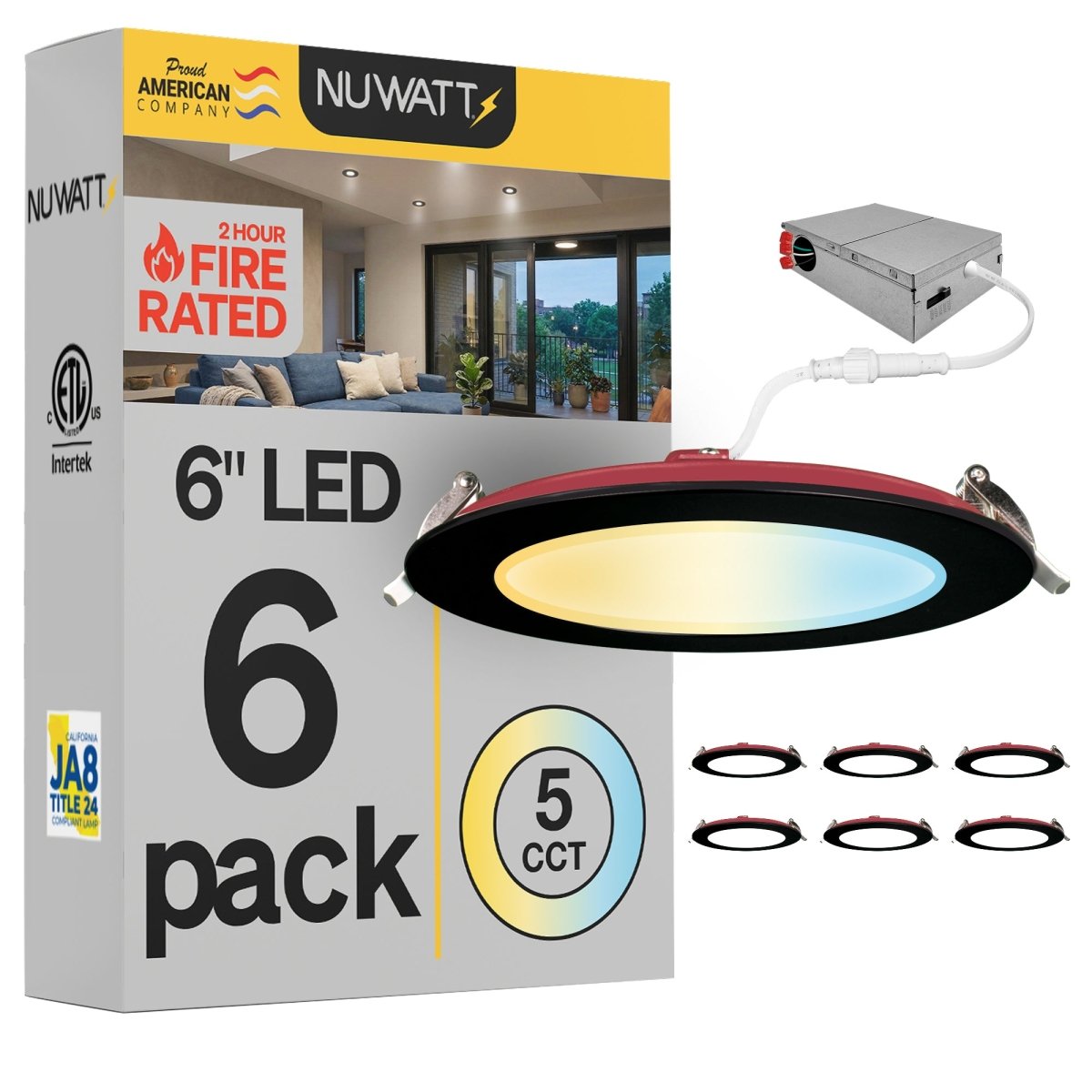 6 Inch Black Fire Rated Recessed Light