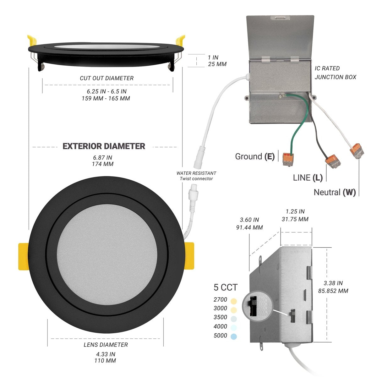6 Inch Ceiling Fixture 6