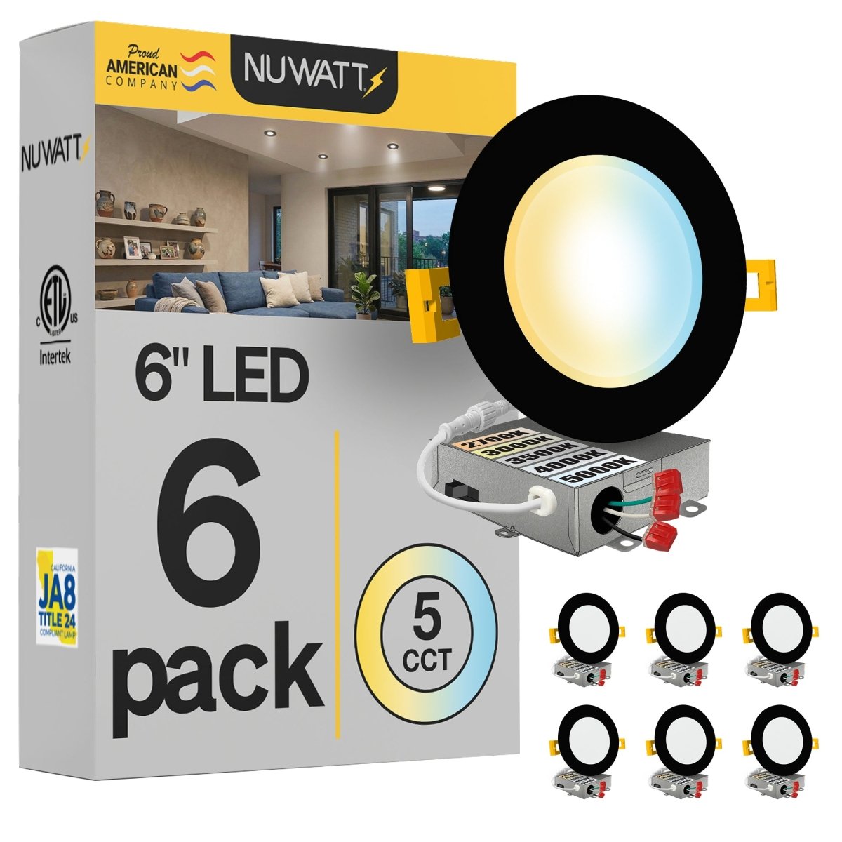 6 Inch Black Canless Recessed Light