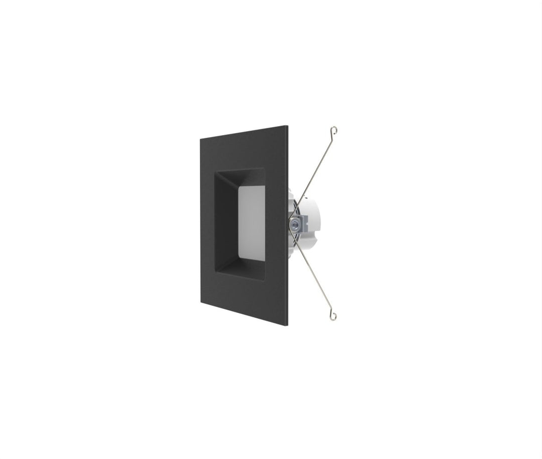 6" Inch Black Square Recessed Lighting Retrofit Can Lights - Wet Rated - 5CCT 2700K-5000K - 1100LM