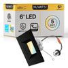 6" Inch Black Square Recessed Lighting Retrofit Can Lights - Wet Rated - 5CCT 2700K-5000K - 1100LM
