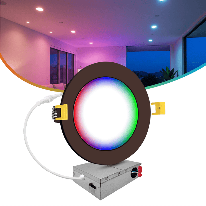 6" color changing recessed lights bronze trim
