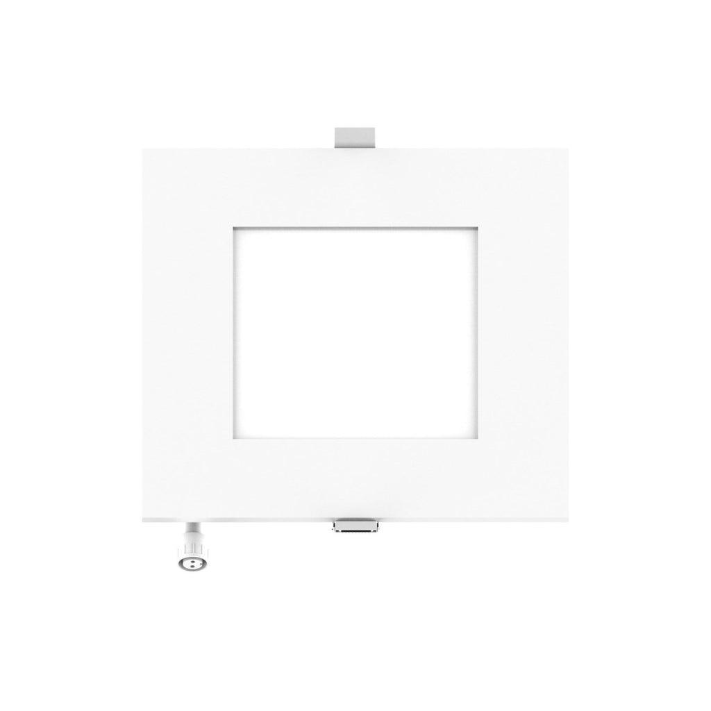 6" Inch Square 2 Hour Fire Rated Recessed Light Slim Canless LED Wafer Lights - Emergency Battery Back Up Installed - Wet Rated - 5CCT 2700K-5000K - 1200LM