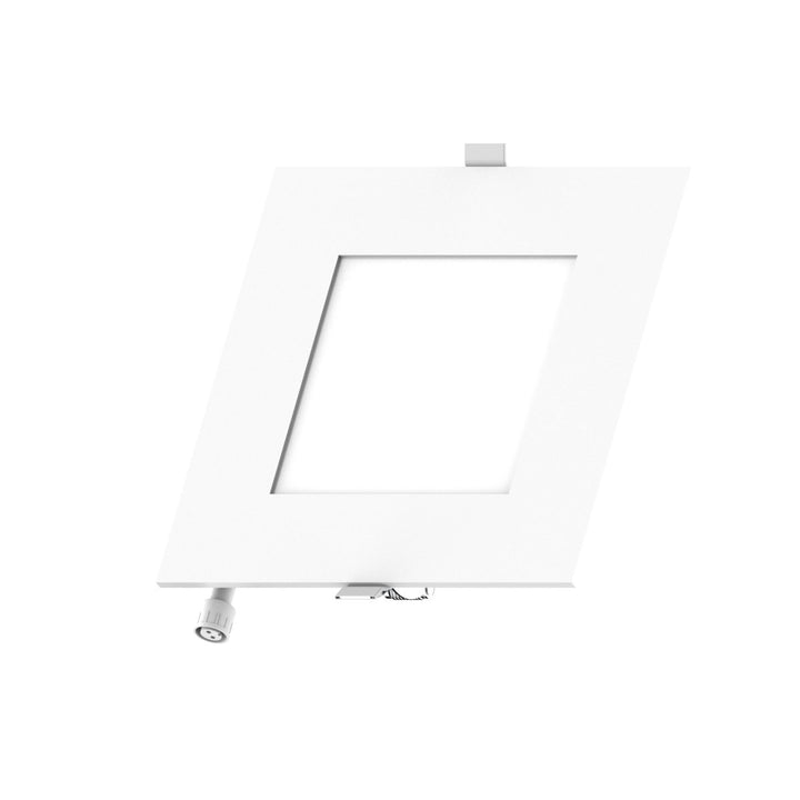 6" Inch Square 2 Hour Fire Rated Recessed Light Slim Canless LED Wafer Lights - Wet Rated - 5CCT 2700K-5000K - 1200LM