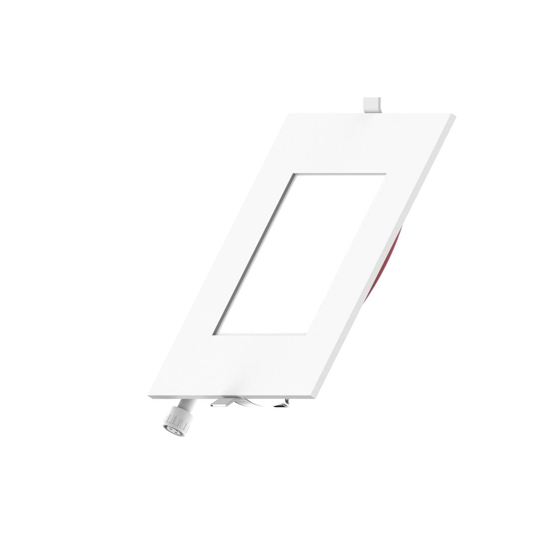 6" Inch Square 2 Hour Fire Rated Recessed Light Slim Canless LED Wafer Lights - Wet Rated - 5CCT 2700K-5000K - 1200LM