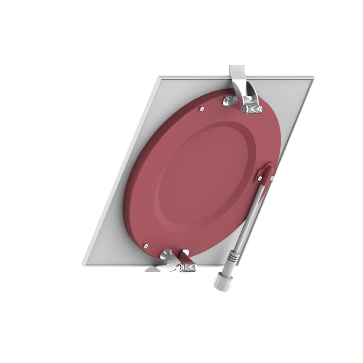 6" Inch Square 2 Hour Fire Rated Recessed Light Slim Canless LED Wafer Lights - Wet Rated - 5CCT 2700K-5000K - 1200LM