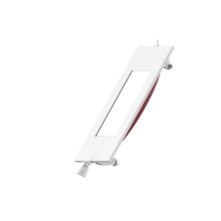 6" Inch Square 2 Hour Fire Rated Recessed Light Slim Canless LED Wafer Lights - Wet Rated - 5CCT 2700K-5000K - 1200LM