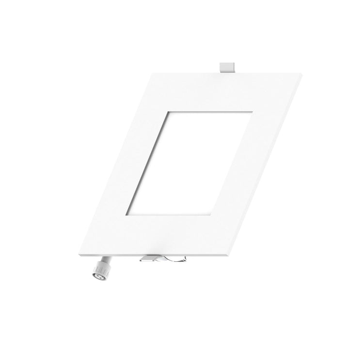 6" Inch Square 2 Hour Fire Rated Recessed Light Slim Canless LED Wafer Lights - Wet Rated - 5CCT 2700K-5000K - 1200LM
