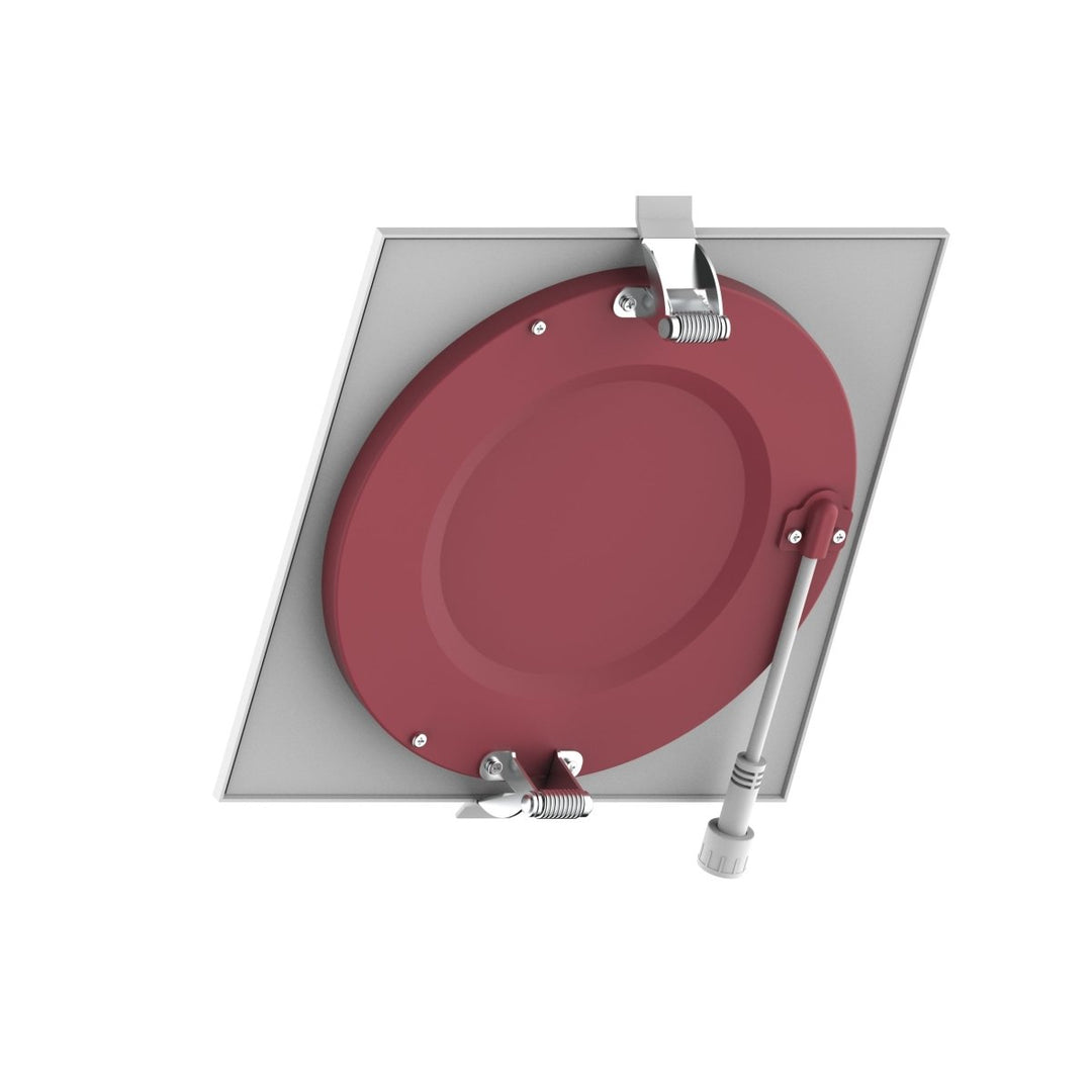 6" Inch Square 2 Hour Fire Rated Recessed Light Slim Canless LED Wafer Lights - Wet Rated - 5CCT 2700K-5000K - 1200LM