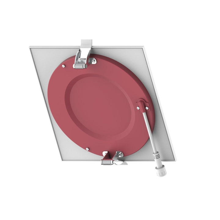 6" Inch Square 2 Hour Fire Rated Recessed Light Slim Canless LED Wafer Lights - Wet Rated - 5CCT 2700K-5000K - 1200LM
