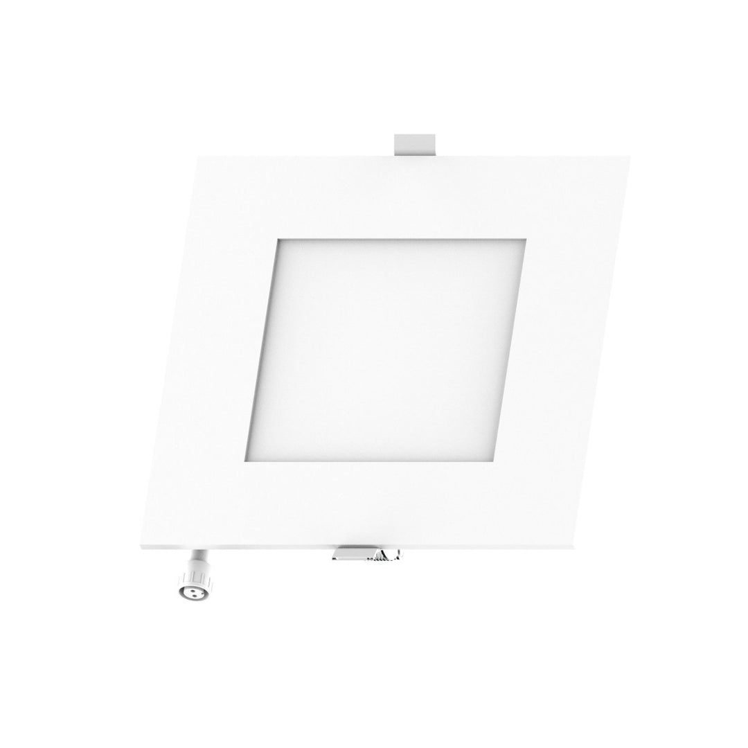 6" Inch Square 2 Hour Fire Rated Recessed Light Slim Canless LED Wafer Lights - Wet Rated - 5CCT 2700K-5000K - 1200LM