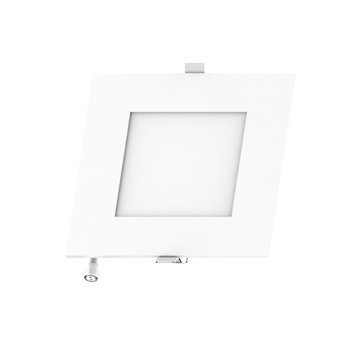 6" Inch Square 2 Hour Fire Rated Recessed Light Slim Canless LED Wafer Lights - Wet Rated - 5CCT 2700K-5000K - 1200LM