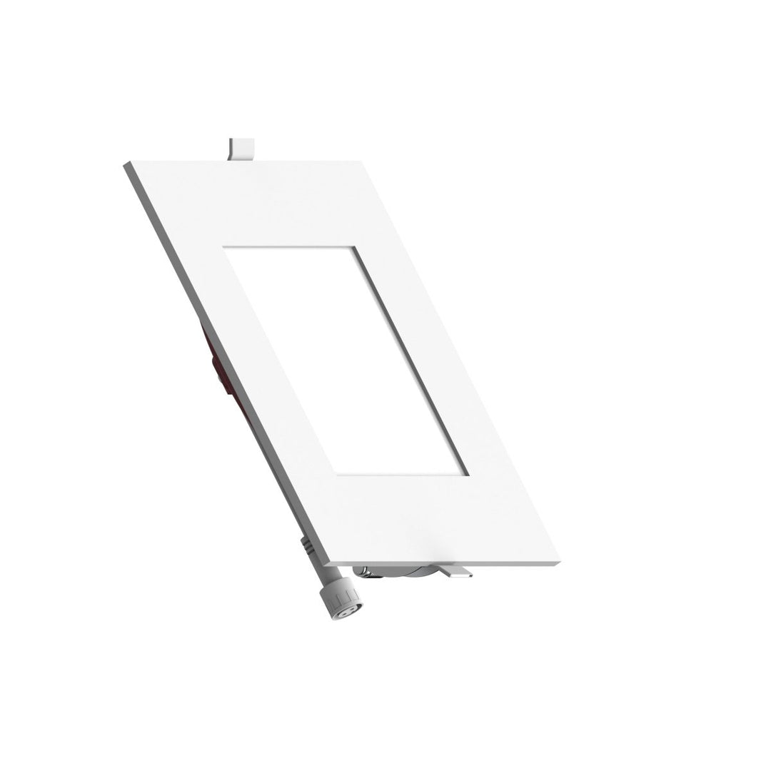 6" Inch Square 2 Hour Fire Rated Recessed Light Slim Canless LED Wafer Lights - Wet Rated - 5CCT 2700K-5000K - 1200LM