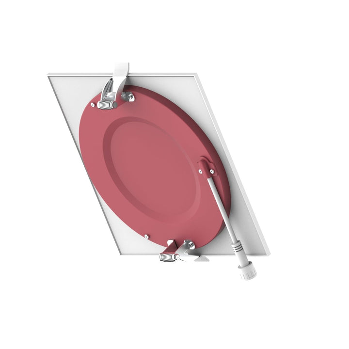 6" Inch Square 2 Hour Fire Rated Recessed Light Slim Canless LED Wafer Lights - Wet Rated - 5CCT 2700K-5000K - 1200LM