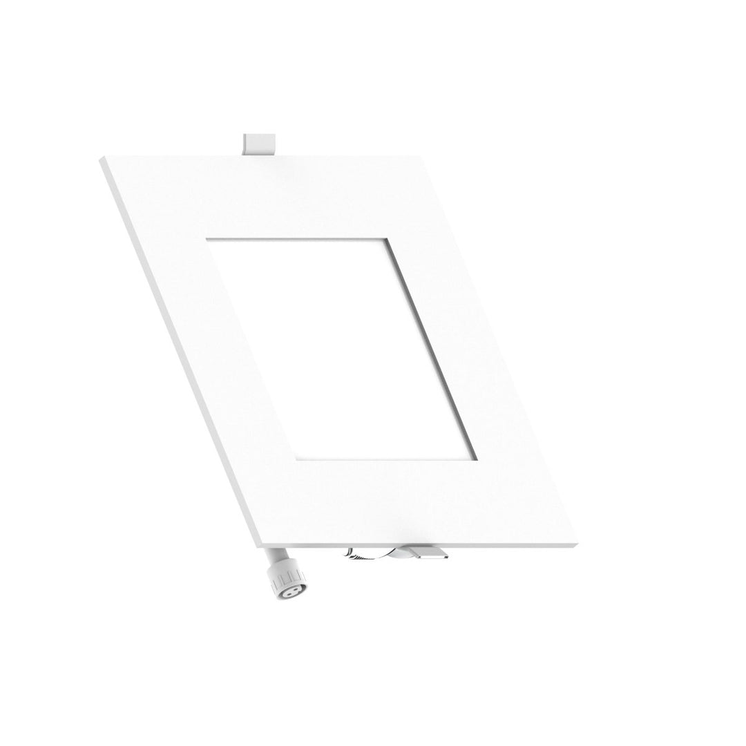 6" Inch Square 2 Hour Fire Rated Recessed Light Slim Canless LED Wafer Lights - Wet Rated - 5CCT 2700K-5000K - 1200LM