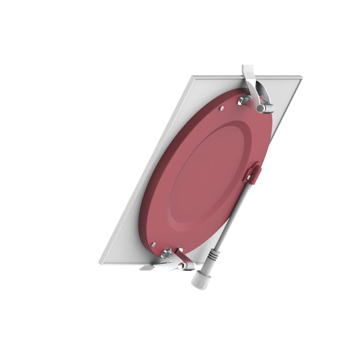 6" Inch Square 2 Hour Fire Rated Recessed Light Slim Canless LED Wafer Lights - Wet Rated - 5CCT 2700K-5000K - 1200LM