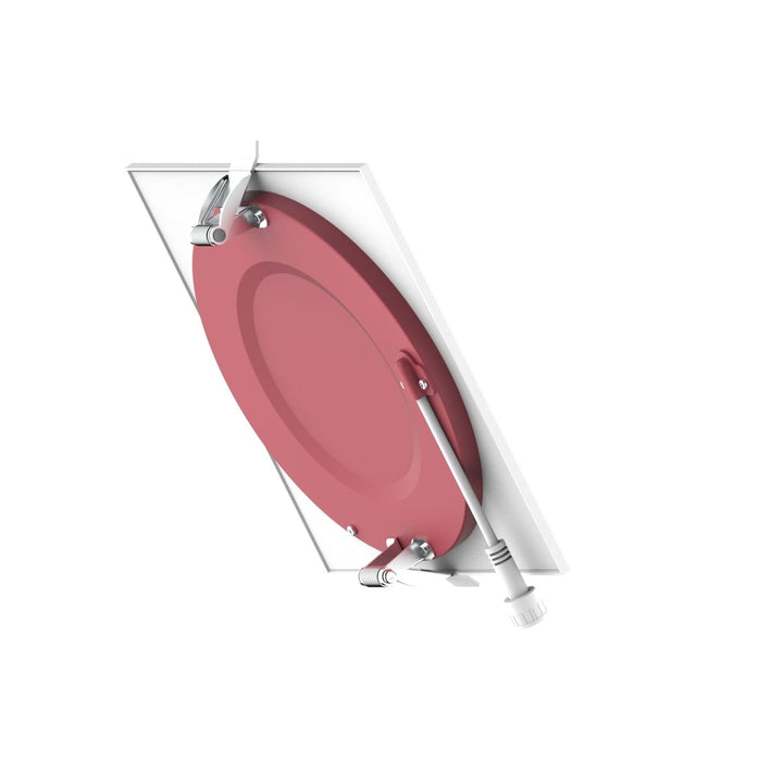 6" Inch Square 2 Hour Fire Rated Recessed Light Slim Canless LED Wafer Lights - Wet Rated - 5CCT 2700K-5000K - 1200LM