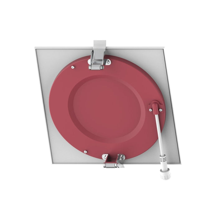 6" Inch Square 2 Hour Fire Rated Recessed Light Slim Canless LED Wafer Lights - Wet Rated - 5CCT 2700K-5000K - 1200LM