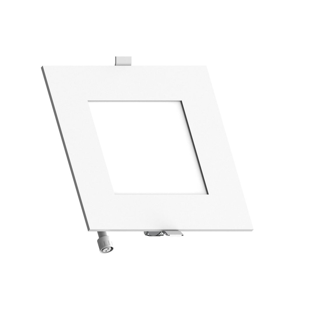 6" Inch Square 2 Hour Fire Rated Recessed Light Slim Canless LED Wafer Lights - Wet Rated - 5CCT 2700K-5000K - 1200LM