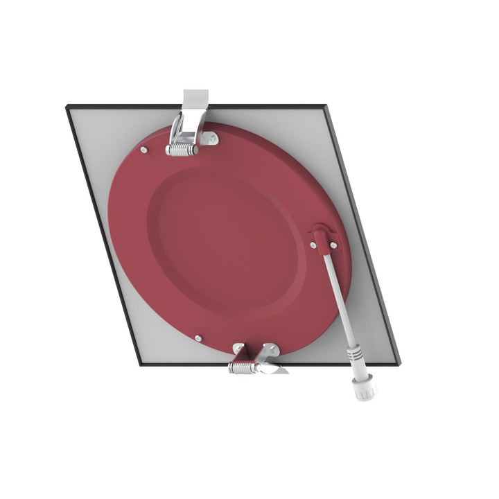 6" Inch Square Black 2 Hour Fire Rated Recessed Light Slim Canless LED Wafer Lights - Wet Rated - 5CCT 2700K-5000K - 1200LM