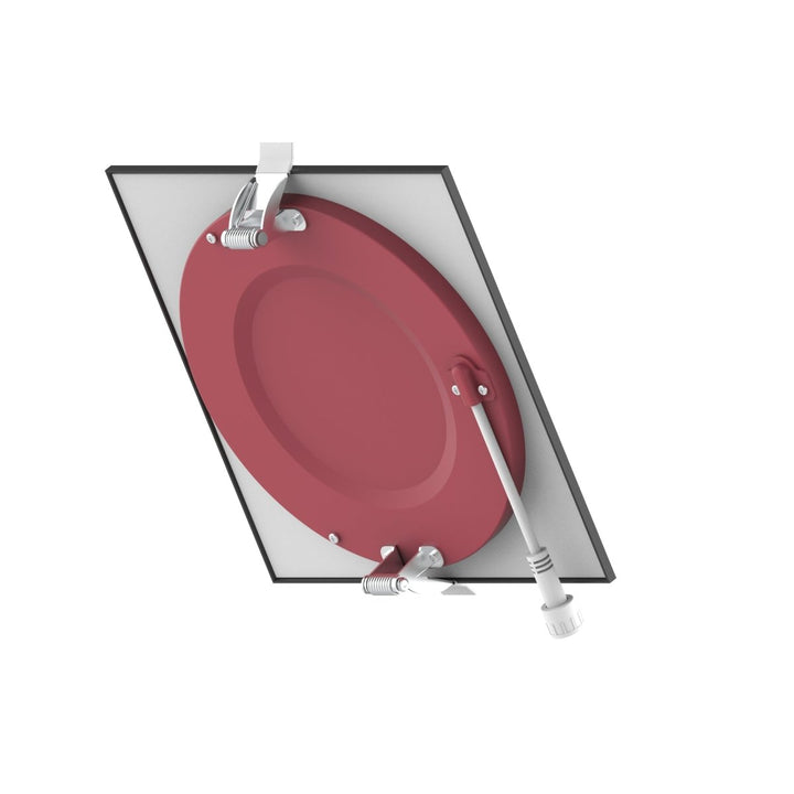 6" Inch Square Black 2 Hour Fire Rated Recessed Light Slim Canless LED Wafer Lights - Wet Rated - 5CCT 2700K-5000K - 1200LM