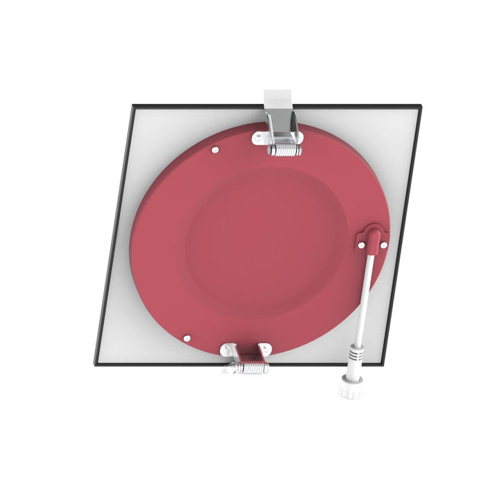6" Inch Square Black 2 Hour Fire Rated Recessed Light Slim Canless LED Wafer Lights - Wet Rated - 5CCT 2700K-5000K - 1200LM