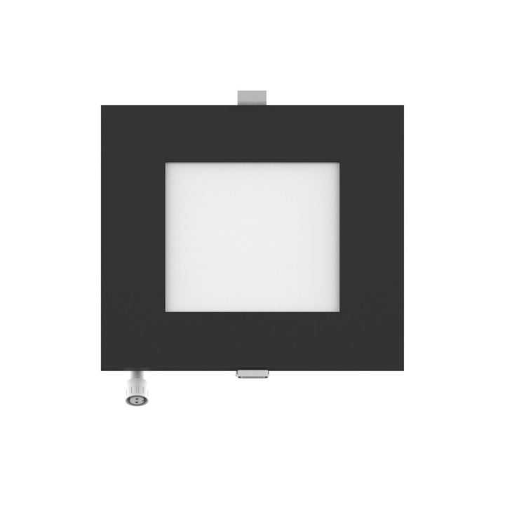 6" Inch Square Black 2 Hour Fire Rated Recessed Light Slim Canless LED Wafer Lights - Wet Rated - 5CCT 2700K-5000K - 1200LM