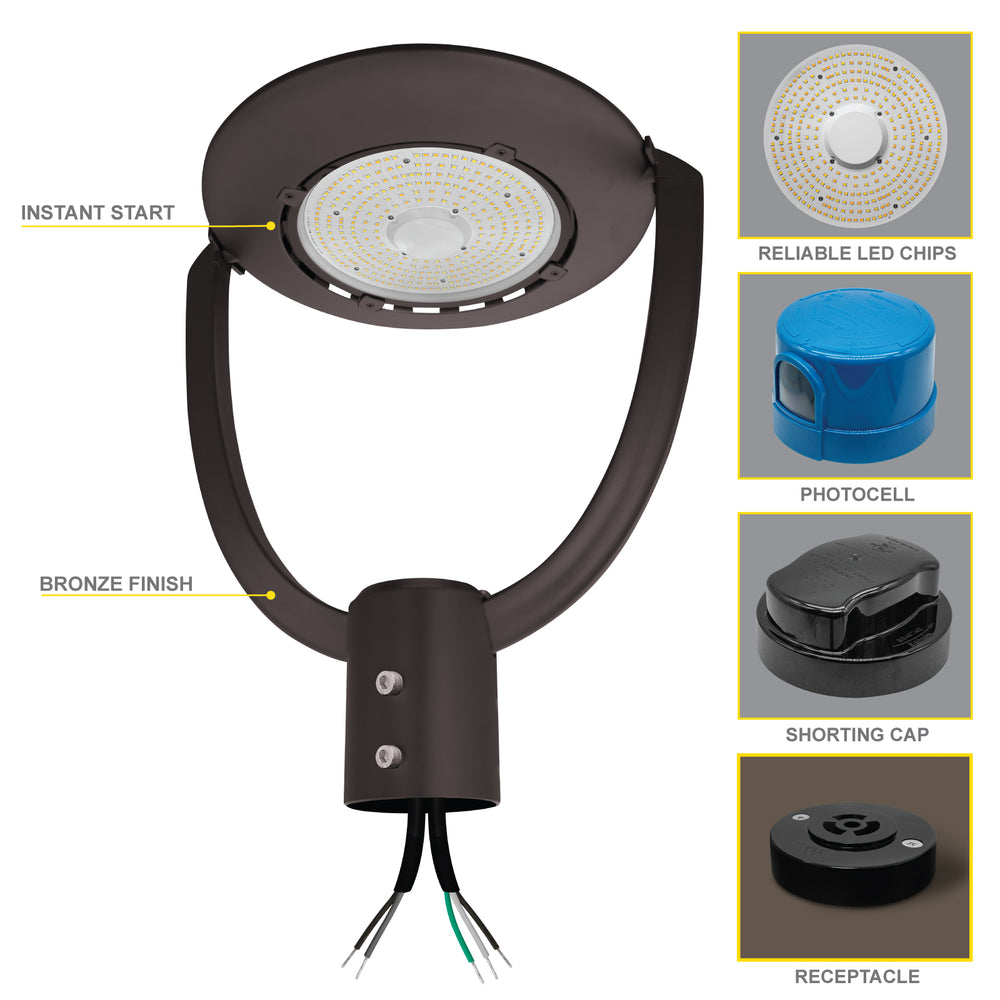 NUWATT LED Street Post Top Area Light Circle Pole Round Fixture, 4,550 Lumens 35W Outdoor Pathway Pole Light Yard Light Fixture UL/DLC Listed | | Nuwatt Lighting