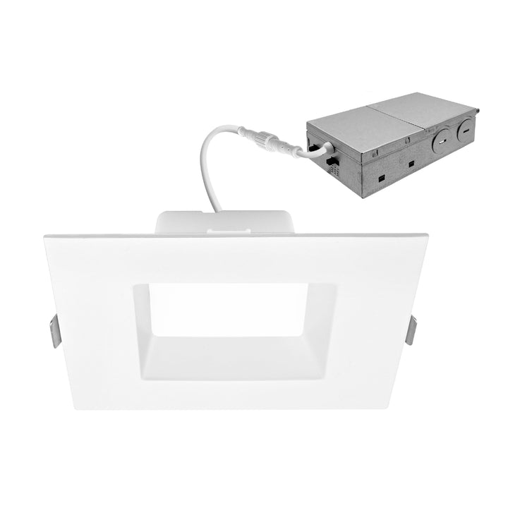 6" Inch Canless Regressed Square LED Recessed Lighting - Wet Rated - 5CCT 2700K-5000K - 1500LM