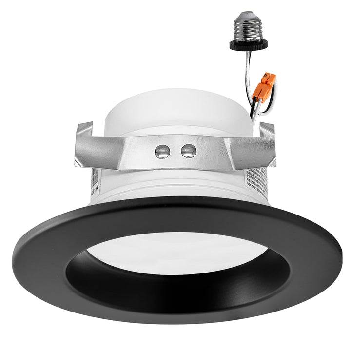 4" Inch Black Retrofit LED Recessed Can Lights - Wet Rated - 5CCT 2700K-5000K - 680LM
