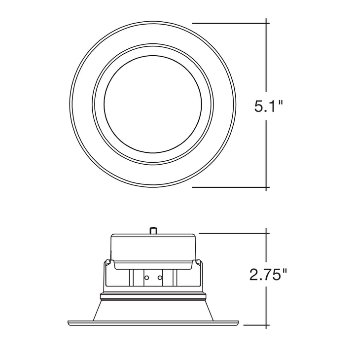 4" Inch Retrofit LED Recessed Can Lights - Wet Rated - 5CCT 2700K-5000K - 680LM