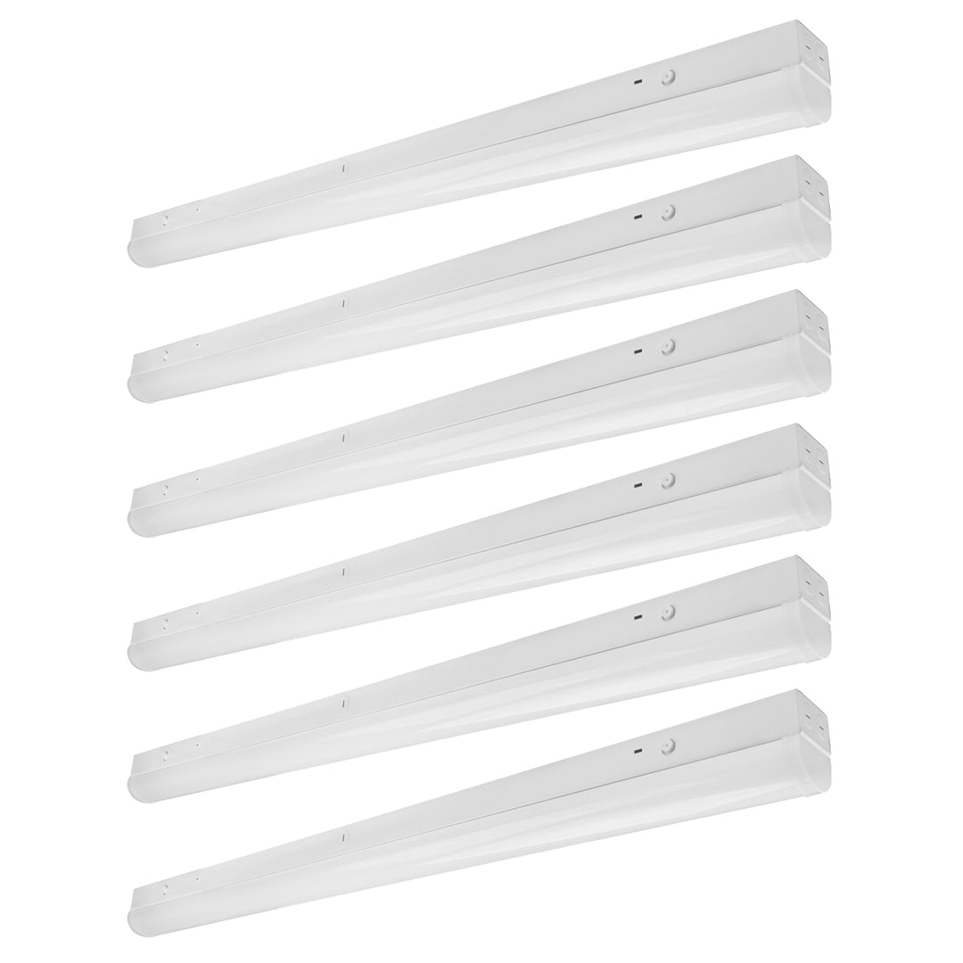 8 Foot LED Striplight Fixture Round Lens - Power Selectable: 100/90/80W - 4CCT: 30K/35K/40K/50K Selectable - 120-277V - UL/DLC (6 Pack) | | Nuwatt Lighting