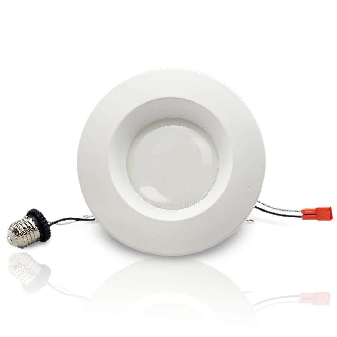 NuWatt 6 Inch Round Retrofit Recessed Light - E26 Quick Connect - 3 Wattage Selectable: 12W/15W/18W (900/1100/1300LM) - 5CCT: 2700K-5000K Color Selectable - Dimmable - CRI>90 - UL /Energy Star/ JA8 Certified | Retrofit LED Ceiling Light | Nuwatt Lighting