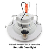 5/6" Inch Bronze Retrofit LED Recessed Can Lights - Wet Rated - 5CCT 2700K-5000K - 1300LM