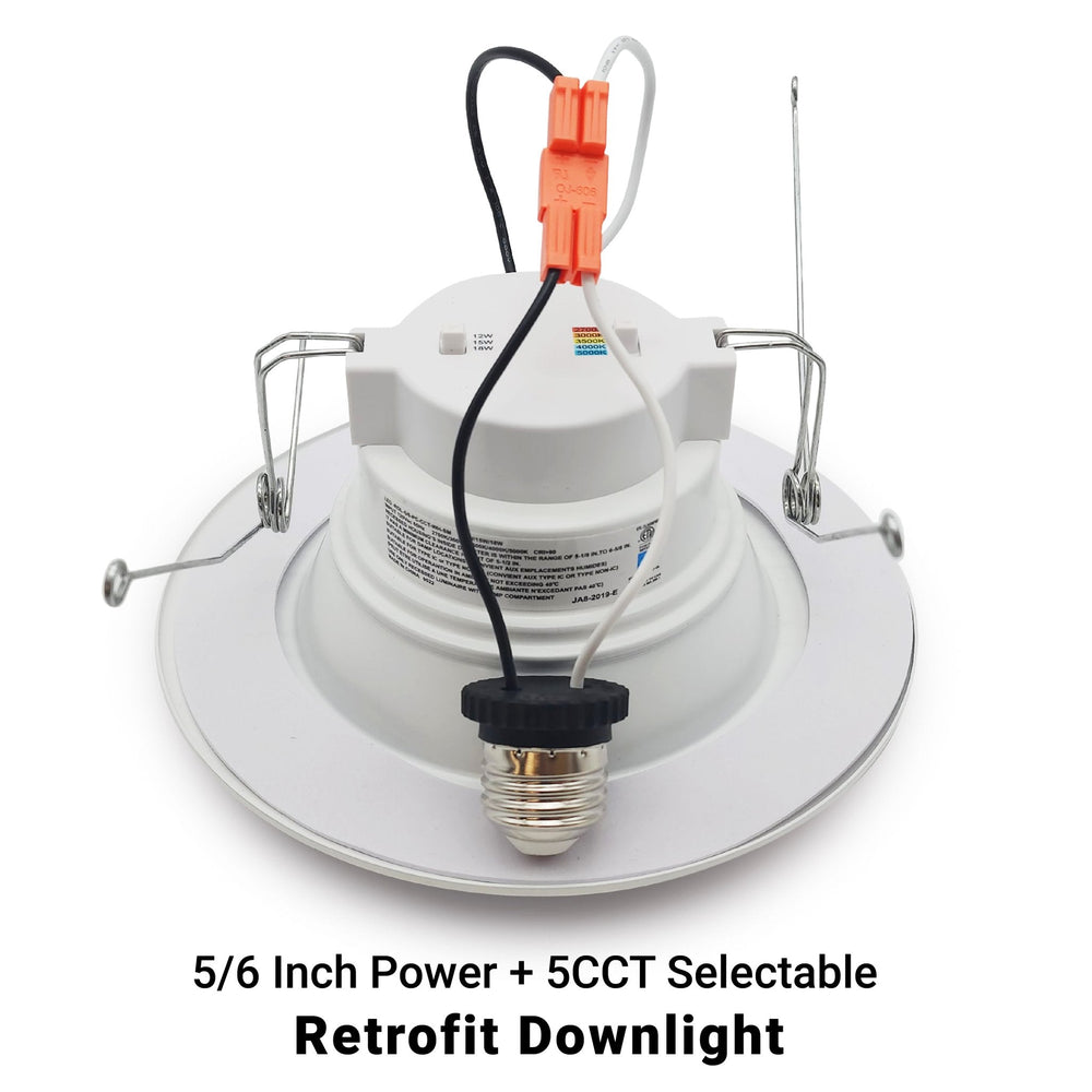 NUWATT 4 inch MR16 Retrofit LED 12V Recessed Light - 5CCT Selectable 2700K/3000K/3500K/4000K/5000K - 10W - 600 Lumens - Dimmable Low Voltage LED