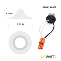 5/6" Inch Bronze Retrofit LED Recessed Can Lights - Wet Rated - 5CCT 2700K-5000K - 1300LM