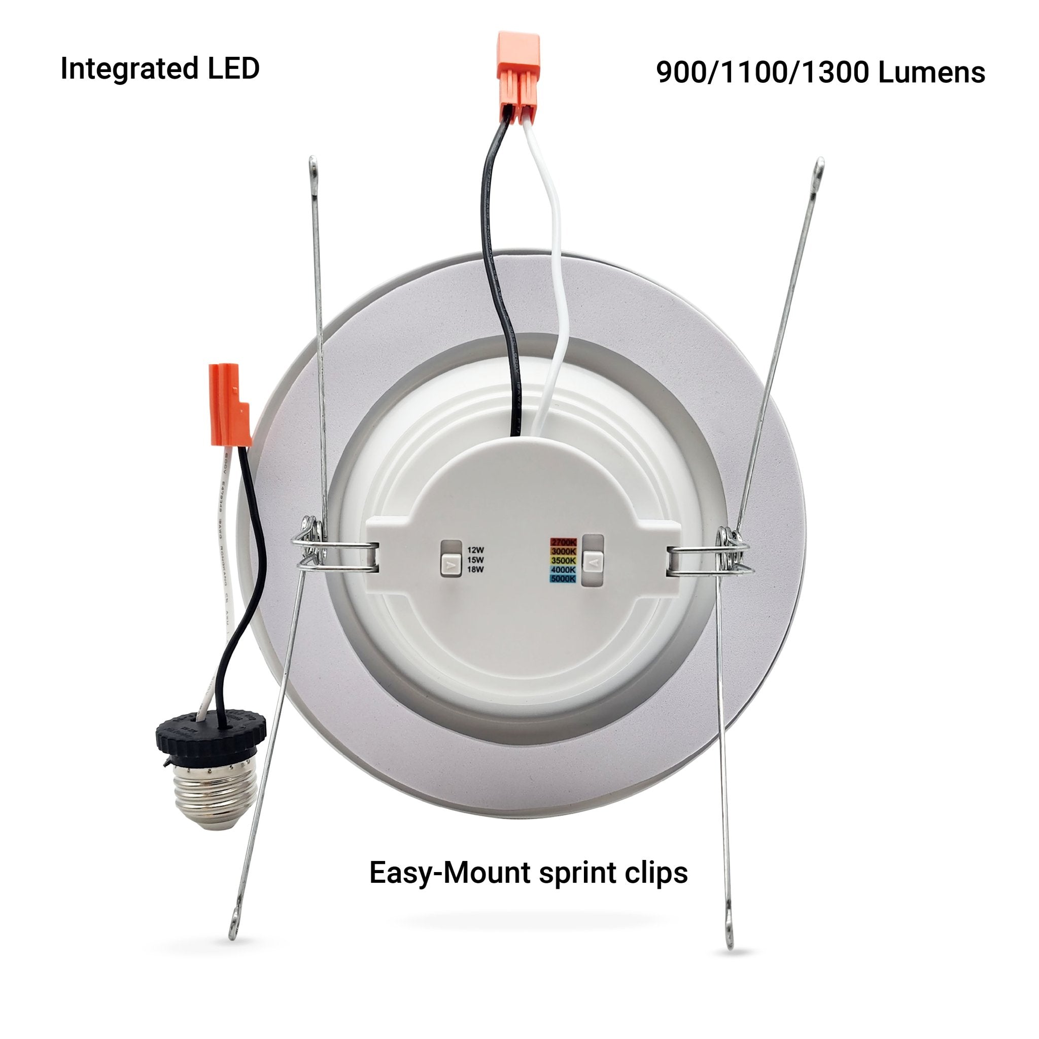 5 6 Inch Retrofit LED Recessed Can Lights Wet Rated 5CCT 2700K 5000K 1300LM
