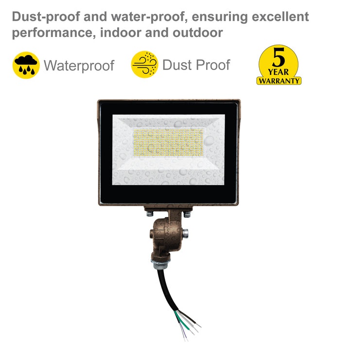 NUWATT LED Outdoor Flood Light - Dusk to Dawn Photocell Installed - 60W - 7800 Lumens - Waterproof LED Flood Light - Dimmable Flood Light - 1/2" Knuckle Mount - 3CCT Color Selectable LED Flood Light - 100-277V | | Nuwatt Lighting